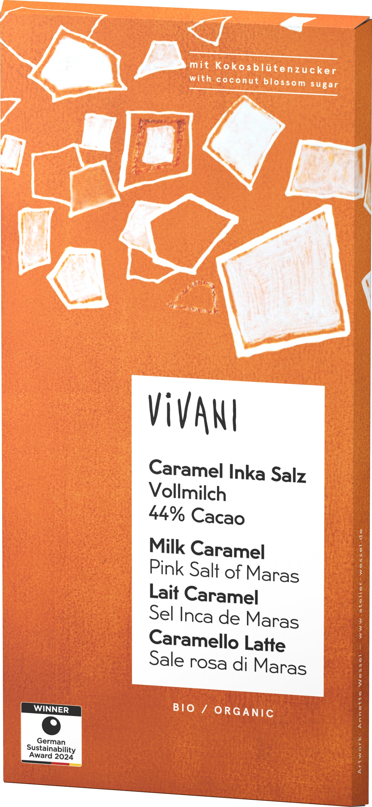 Caramel Inka-Salz Schokolade mit Kokosblütenzucker 80 g