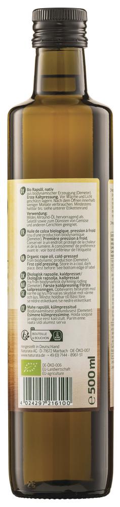 Rapsöl nativ   demeter 500 ml