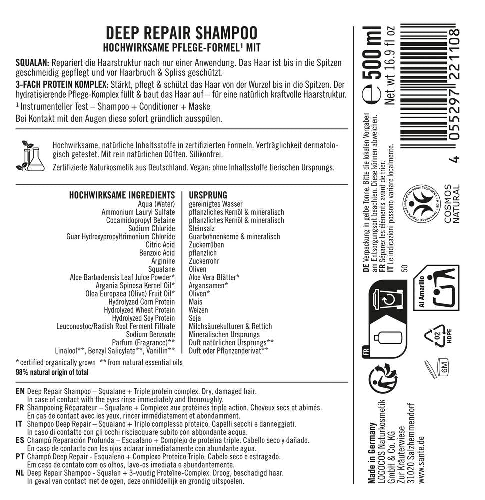 Deep Repair Shampoo Squalan + 3-fach Protein Kompl 500 ml
