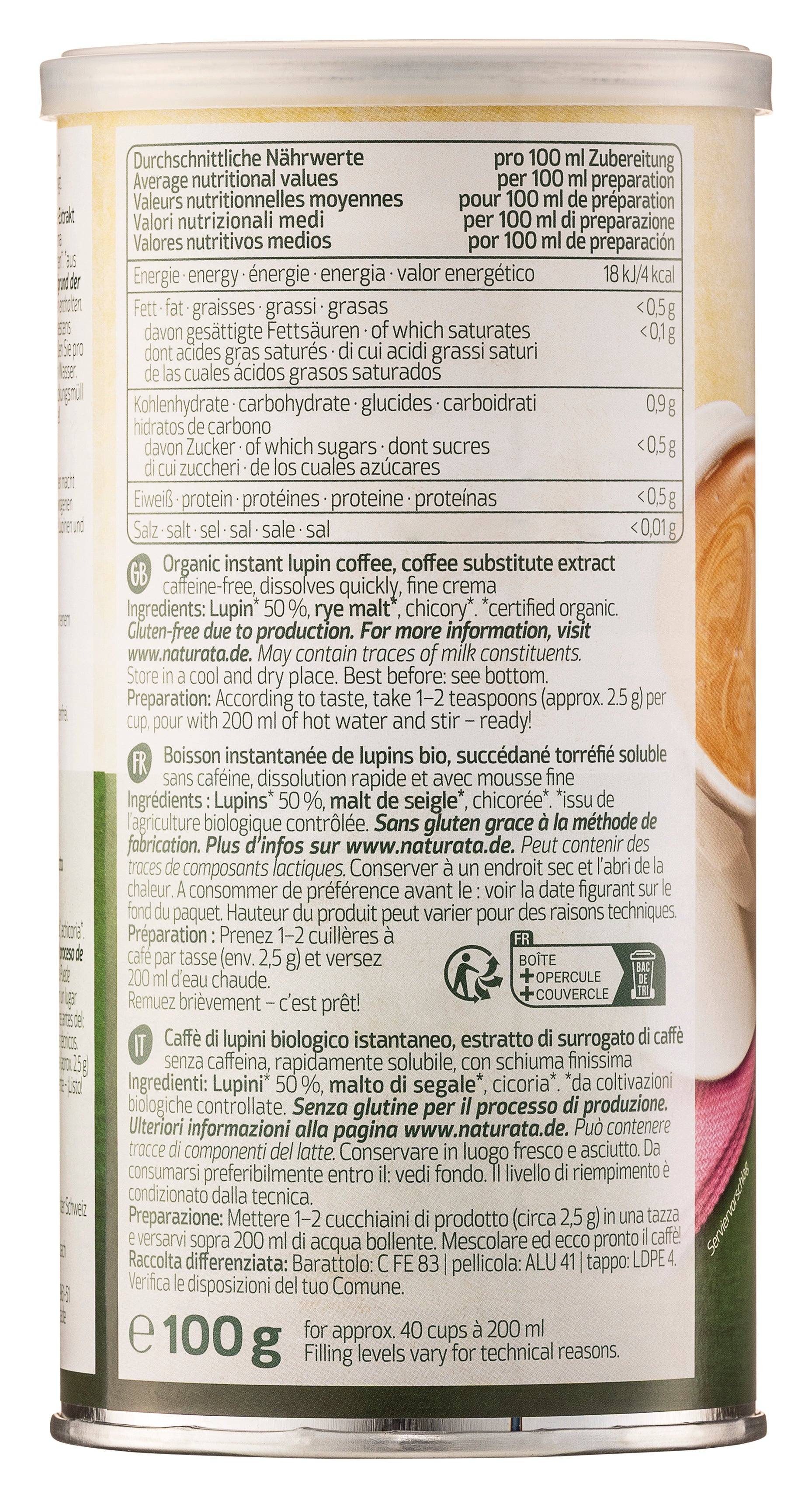 Lupinenkaffee Instant Dose 100 g