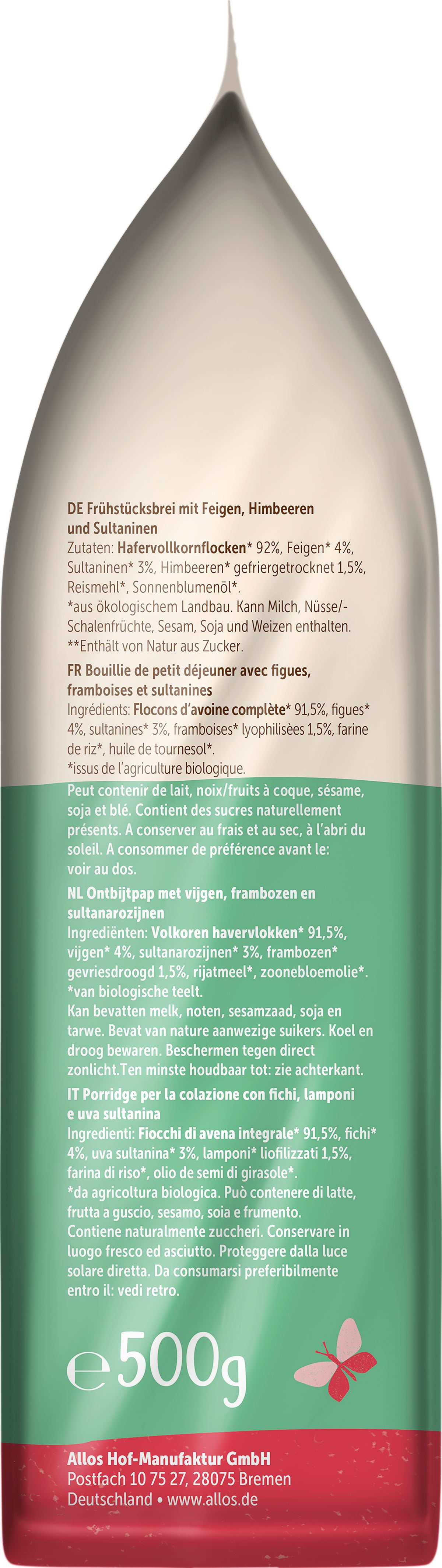 Der Ungesüßte Feige-Himbeer-Brei 500 g