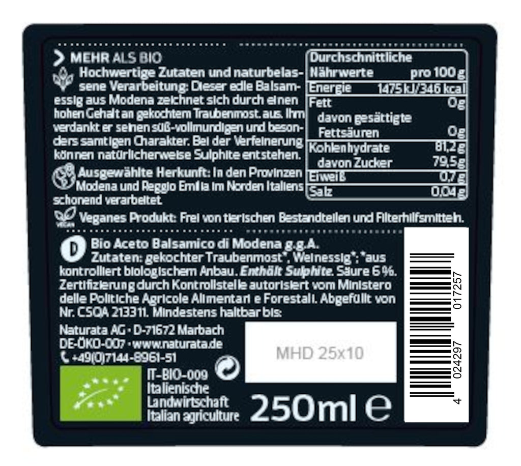 Aceto Balsamico di Modena IGP PREMIUM 250 ml