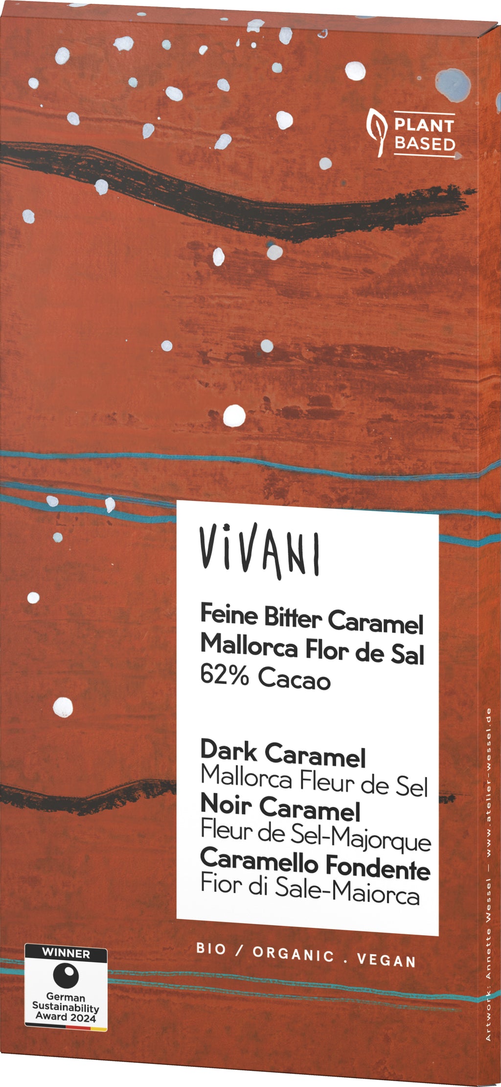 Feine Bitter Caramel Mallorca Flor de Sal 62% Caca 80 g
