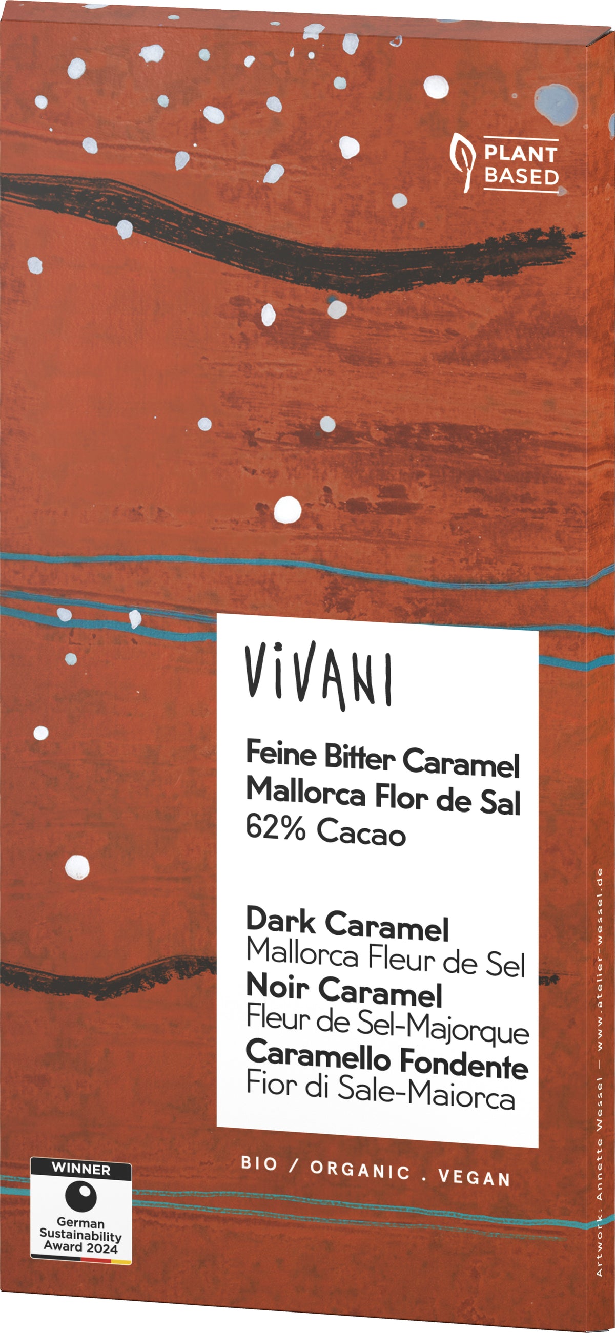 Feine Bitter Caramel Mallorca Flor de Sal 62% Caca 80 g