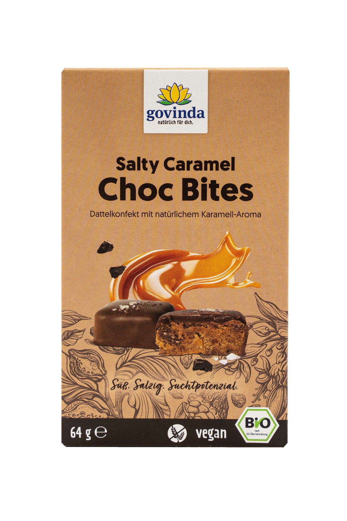 Salty Caramel Choc Bites Dattelkonfekt mit Schokol 64 g