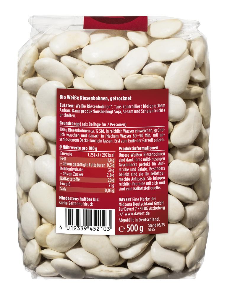 Weiße Riesenbohnen Fair Trade IBD 500 g