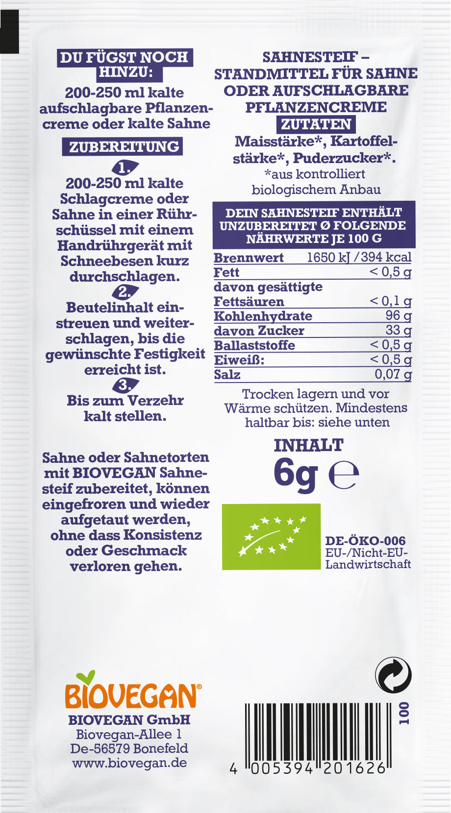 Mein Sahnesteif 3x6 g