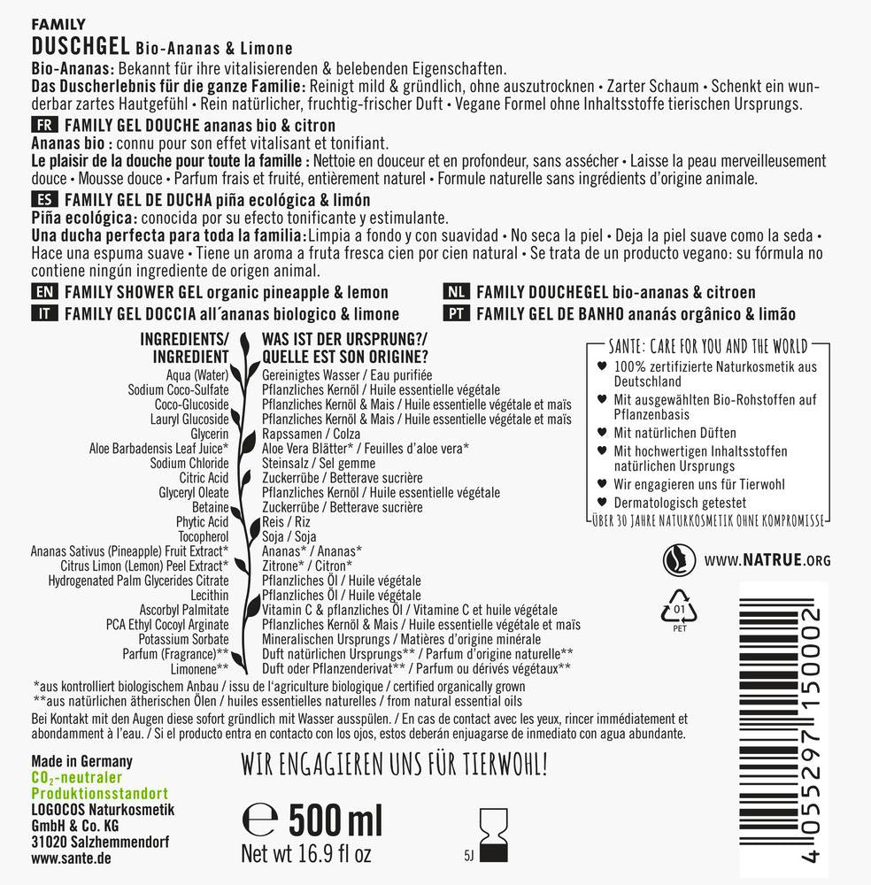 Family Duschgel Bio-Ananas & Limone 500 ml