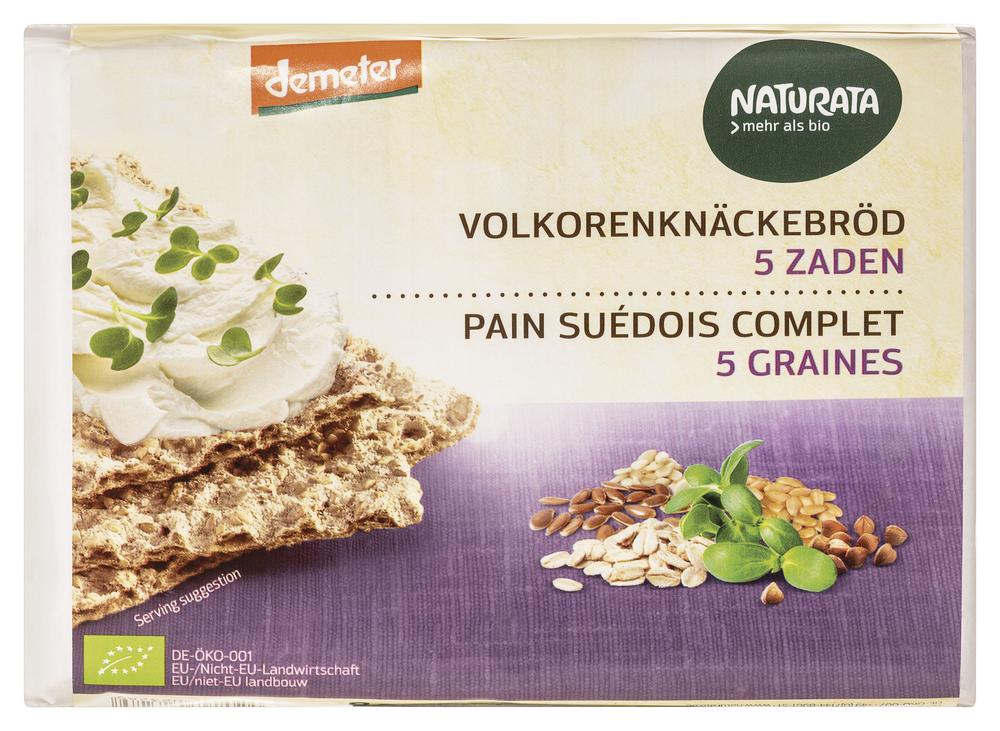 Vollkorn-Knäckebrot 5 Saaten demeter 250 g