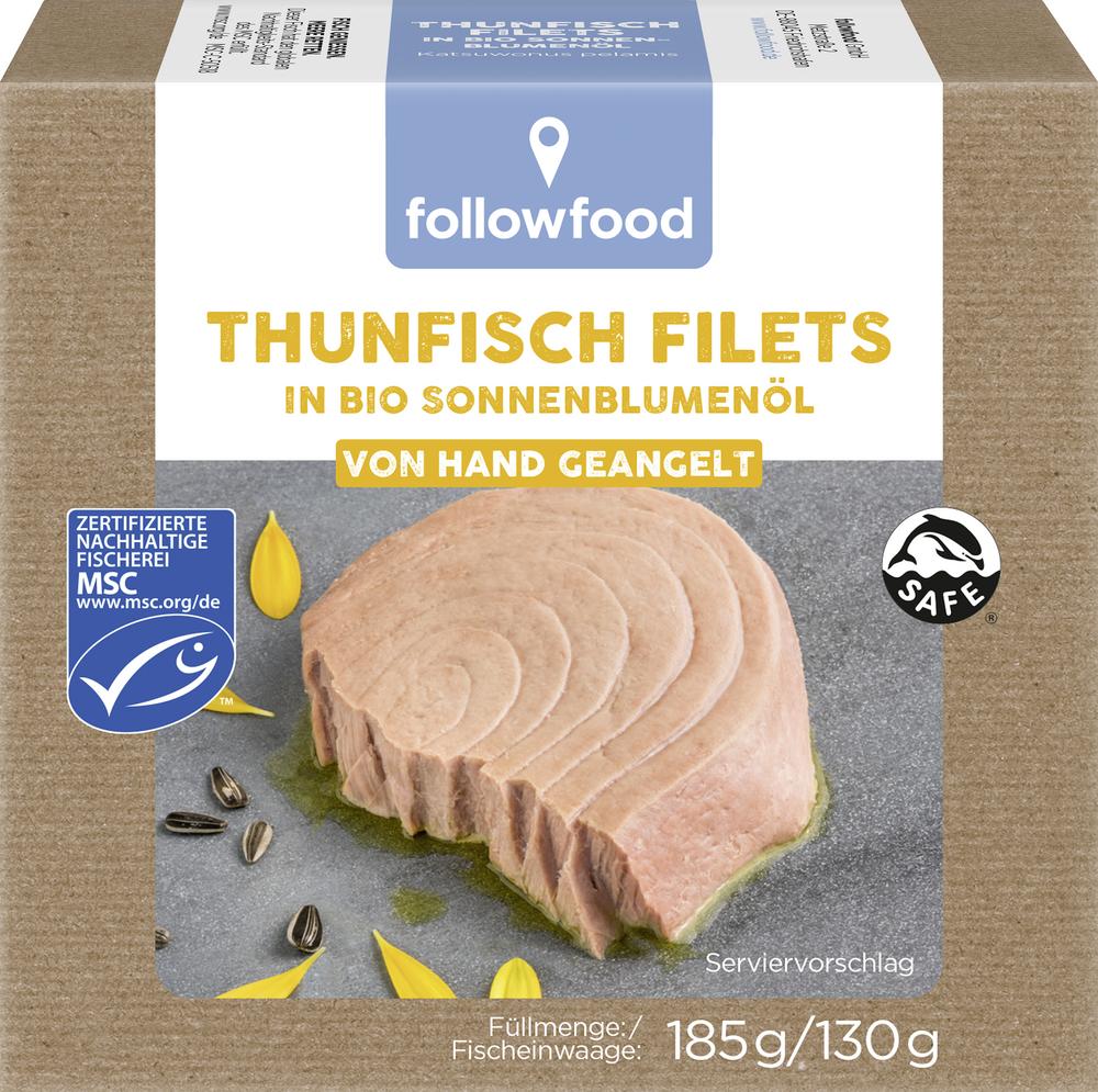 Thunfisch Filets in Sonnenblumenöl  aus Angelruten 185 g