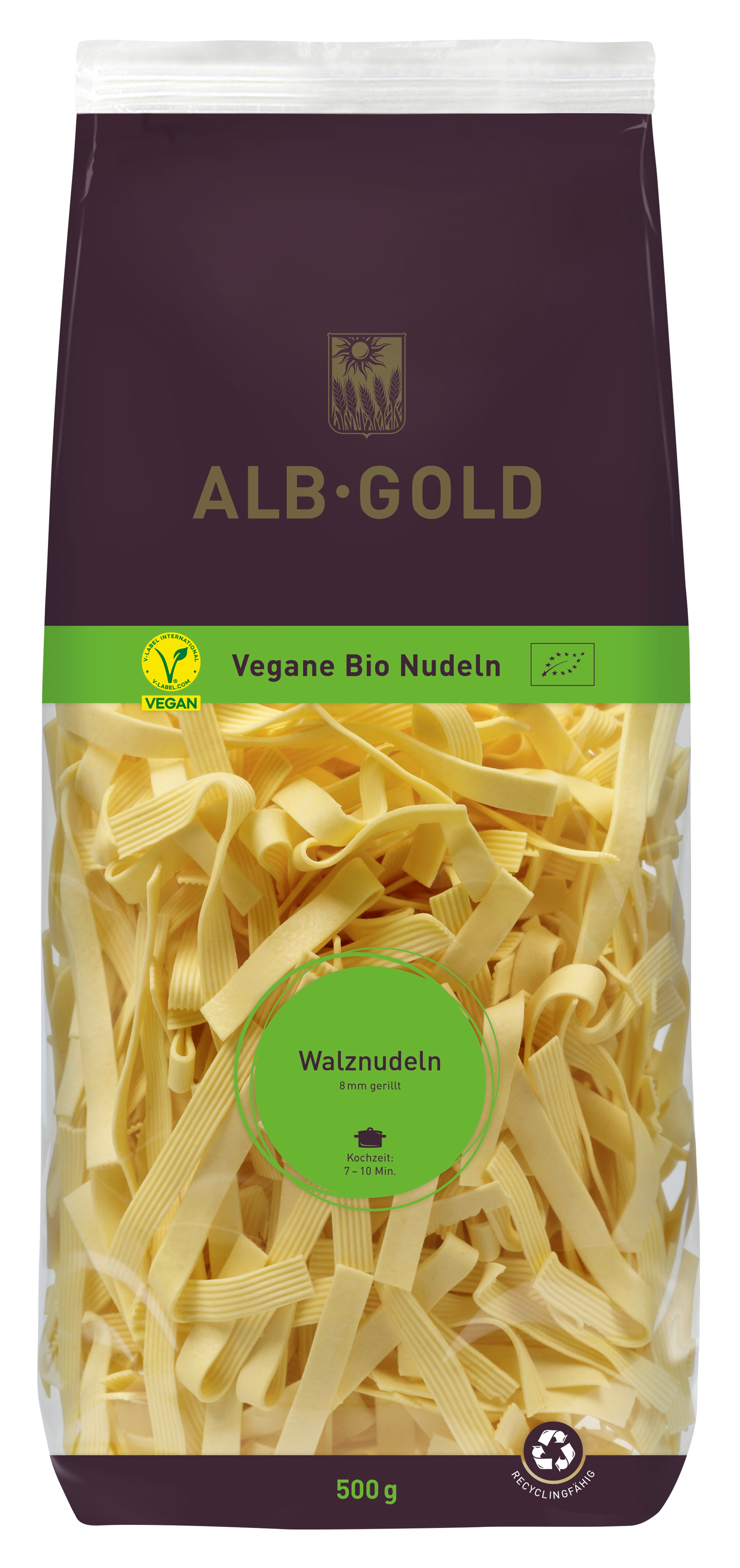 Walznudeln vegan 8 mm gerillt 500 g