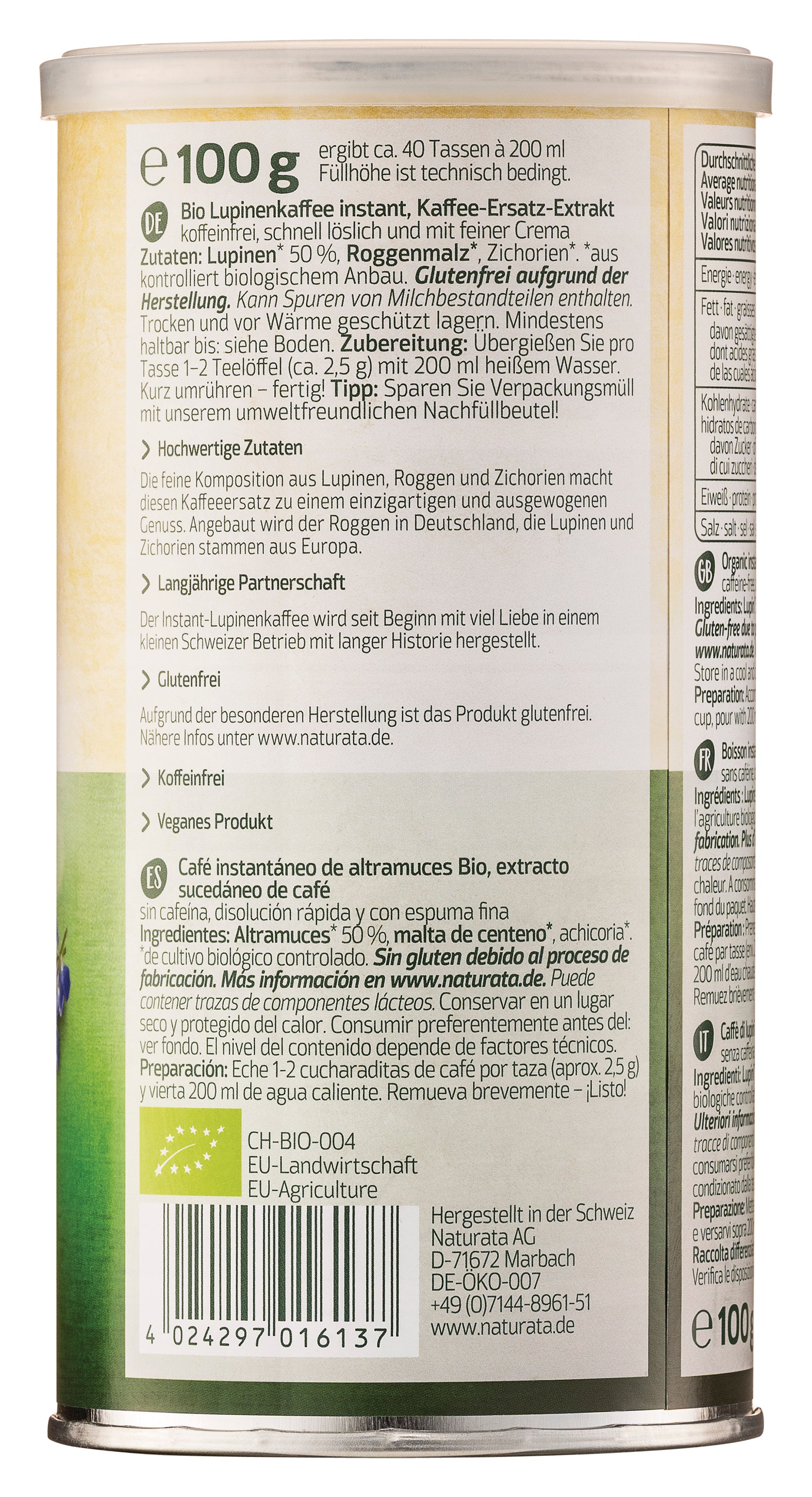 Lupinenkaffee Instant Dose 100 g