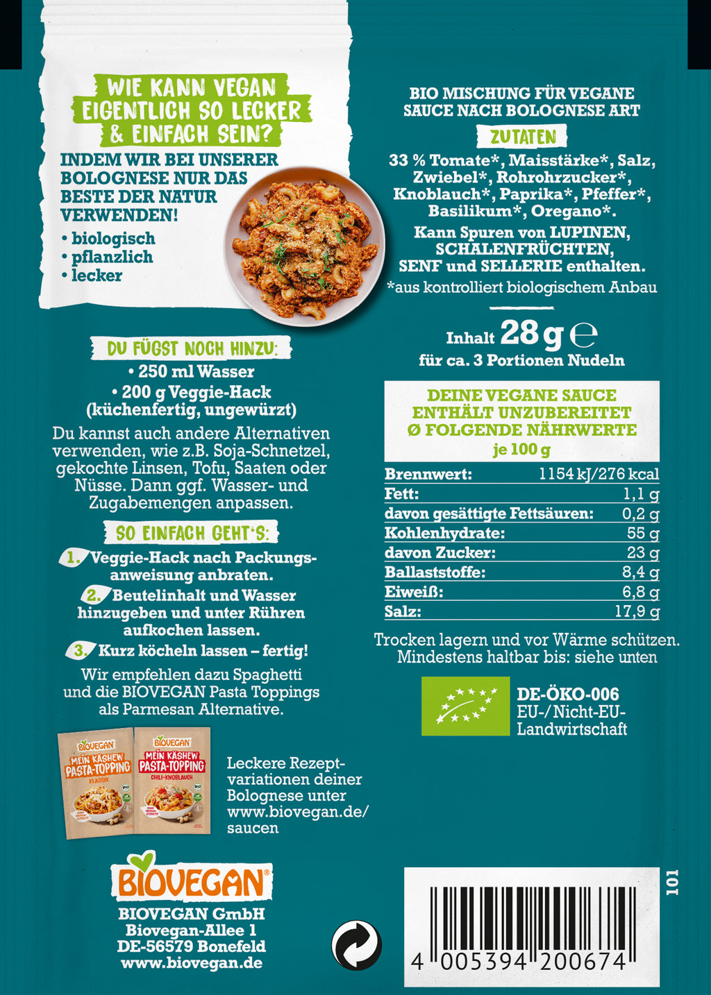 Meine vegane Sauce Bolognese 28 g