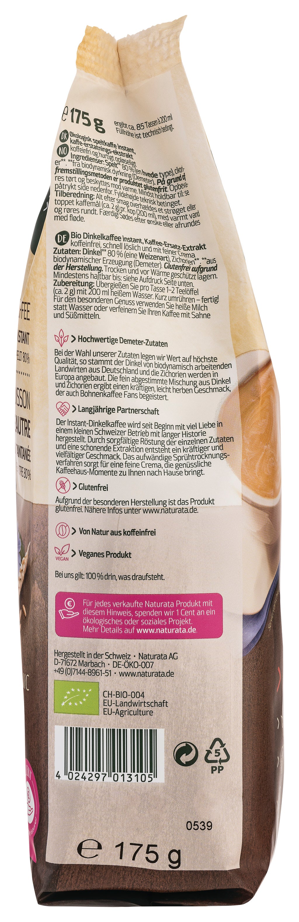 Dinkelkaffee Instant NFP demeter 175 g