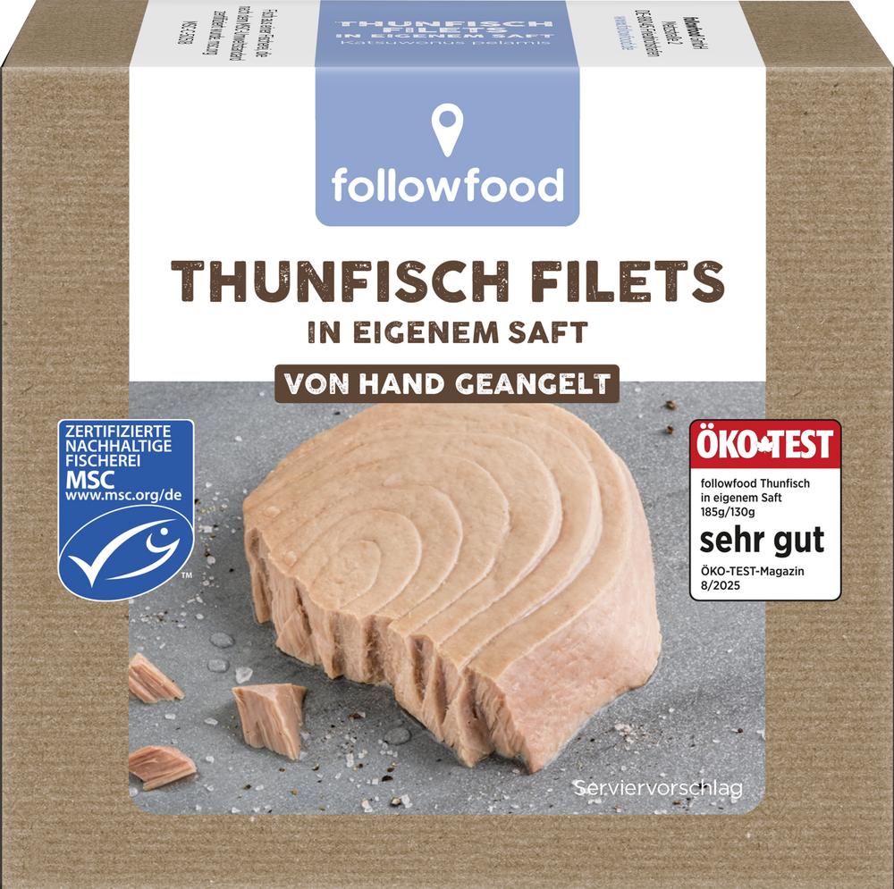 Thunfisch Filets in eigenem Saft, aus Angelruten-F 185 g