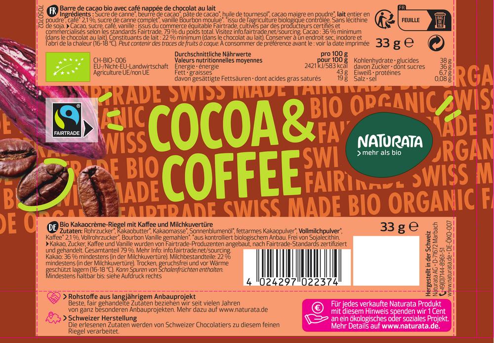 Schokoriegel Cocoa & Coffee 33 g