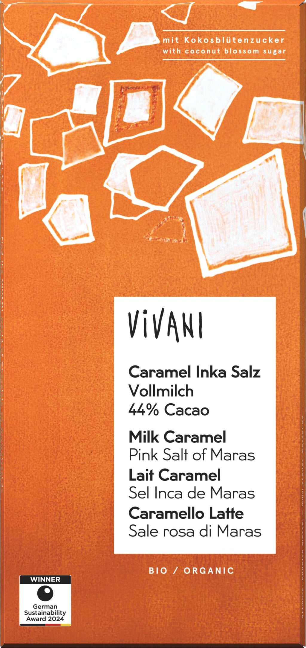 Caramel Inka-Salz Schokolade mit Kokosblütenzucker 80 g