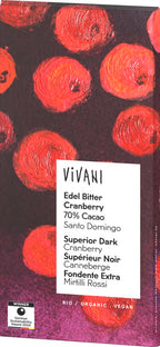 Edel Bitter Cranberry Schokolade 70% Cacao Santo D 80 g