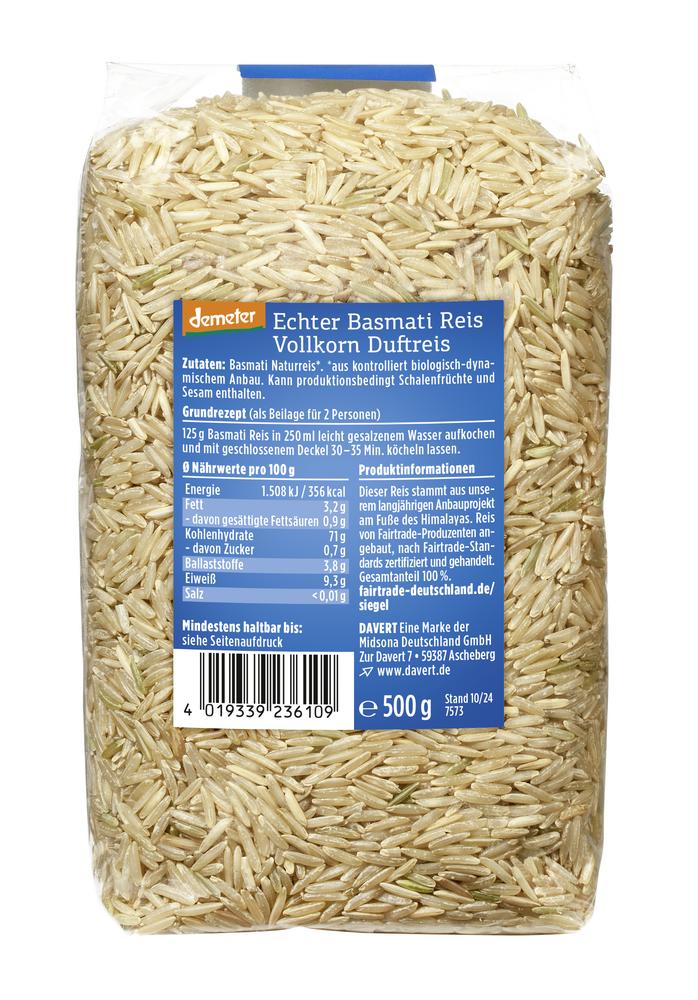 Echter Basmati Reis vollkorn 500 g