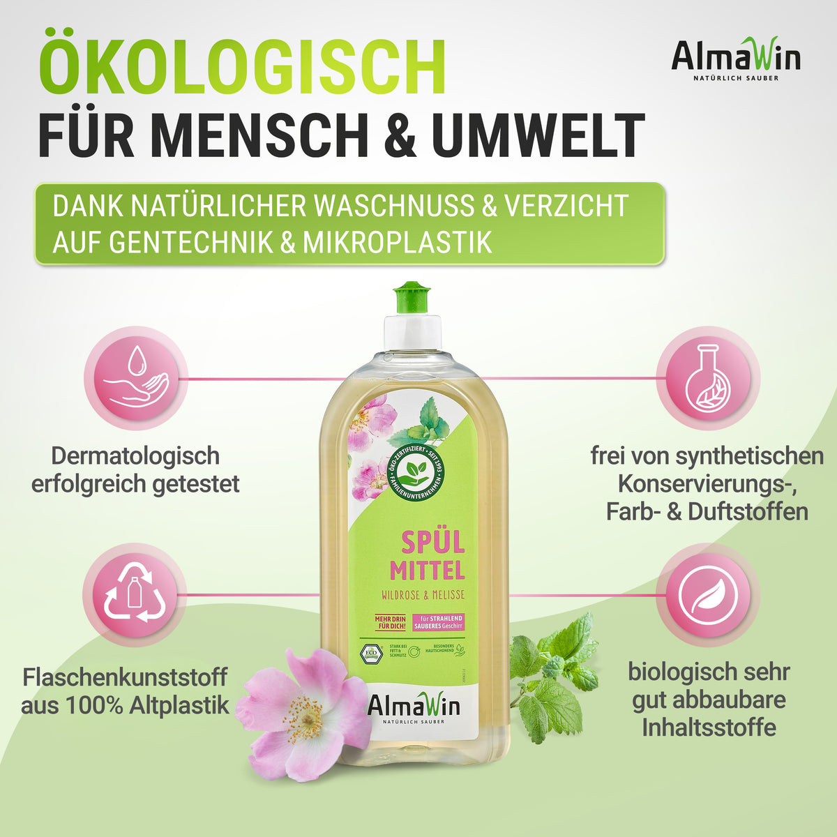 Spülmittel Wildrose Melisse 1 l