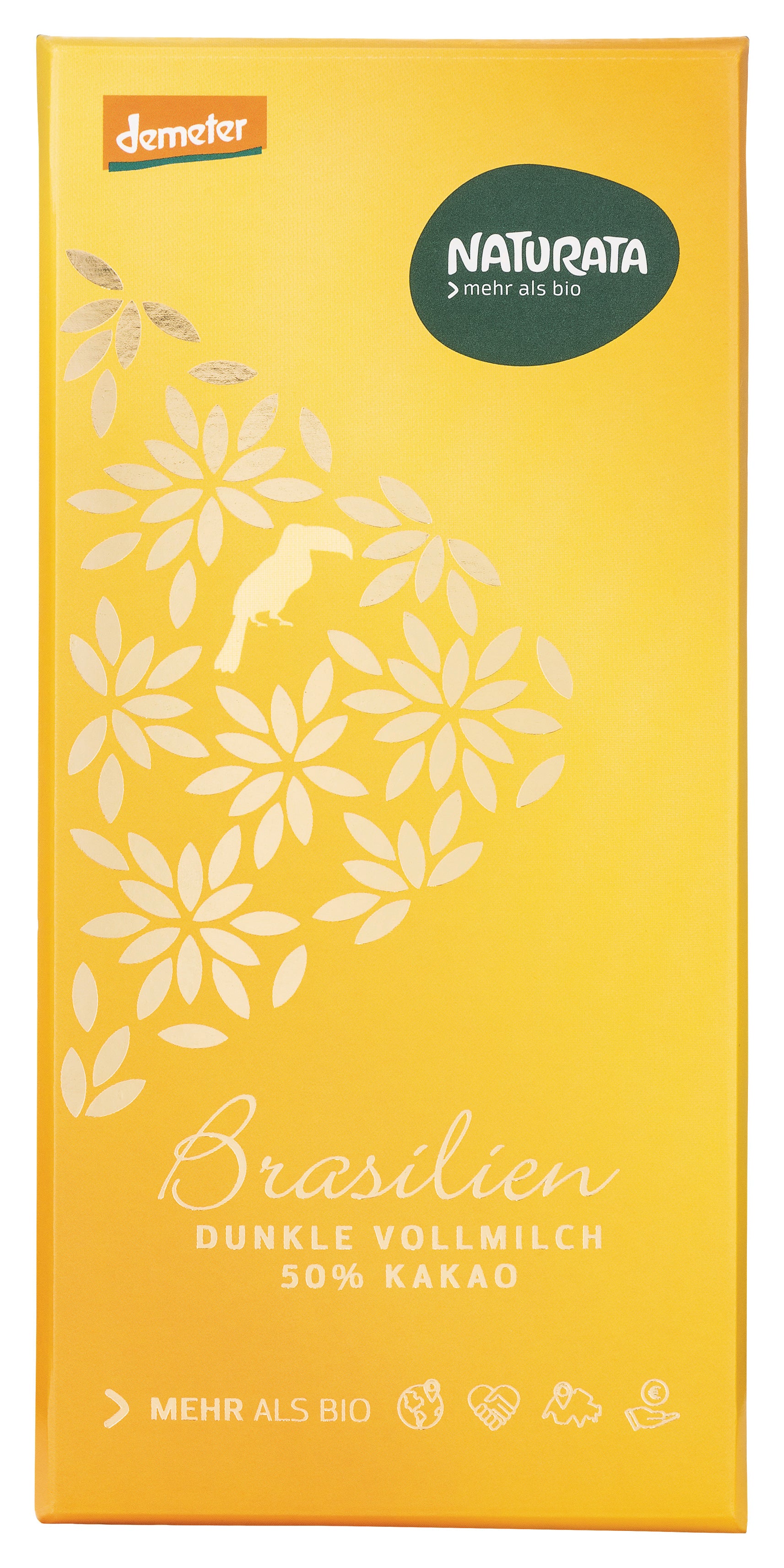 Brasilien Dunkle VM-Schokolade demeter 50% Kakao 80 g