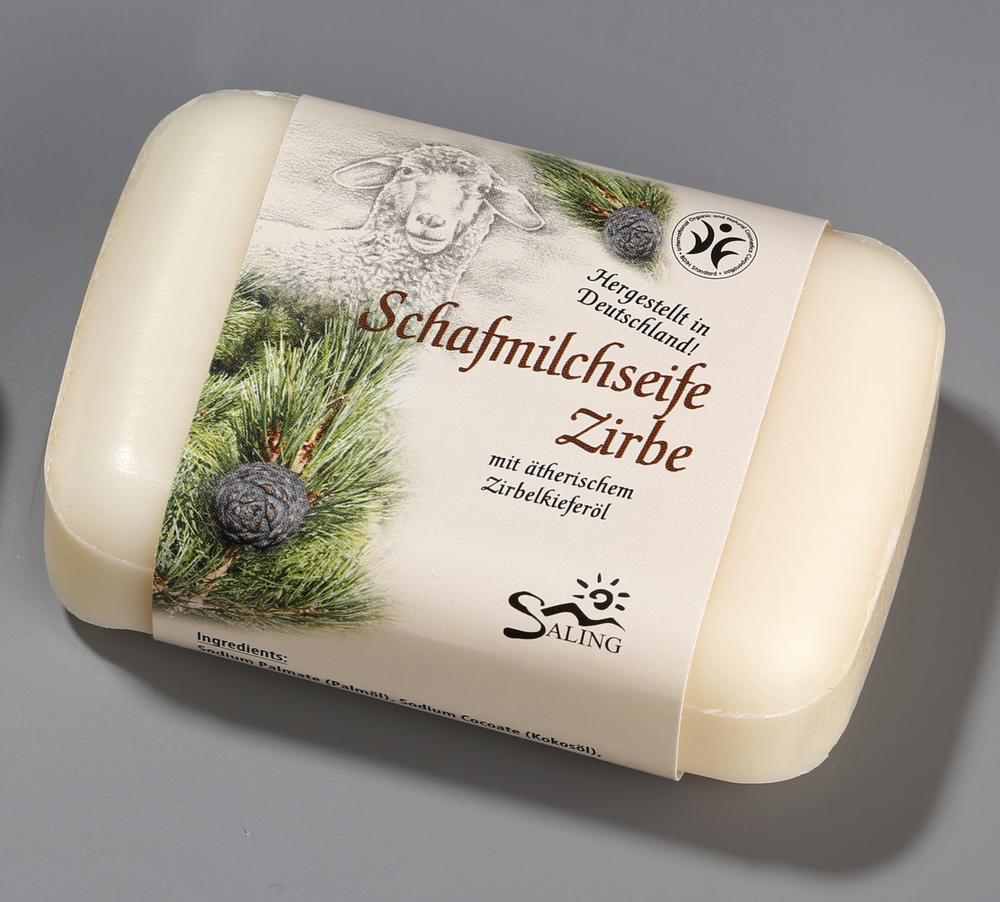 Schafmilchseife Zirbe mit Banderole 100 g