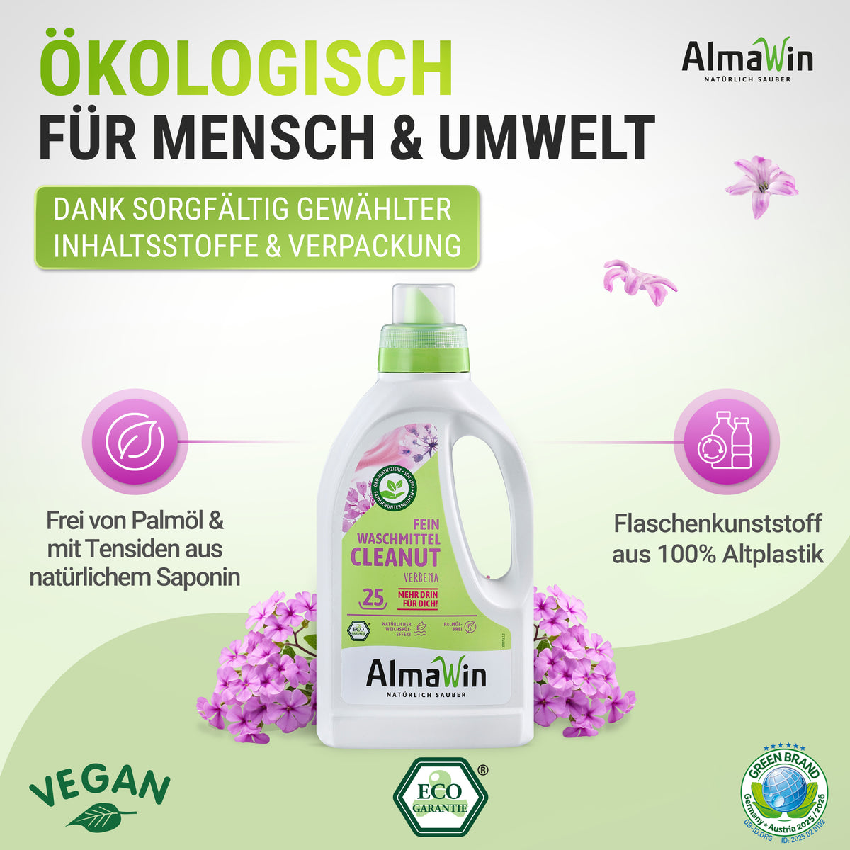Cleanut Flüssiges Colorwaschmittel ohne Palmöl 750 ml
