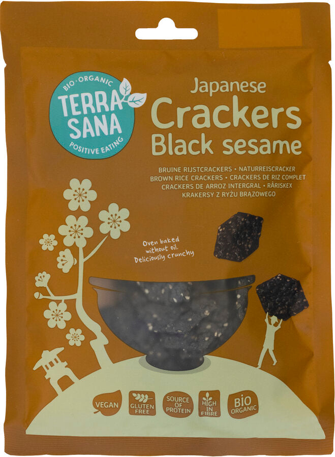 Japanische Naturreiscräcker mit schwarzem Sesam 60 g