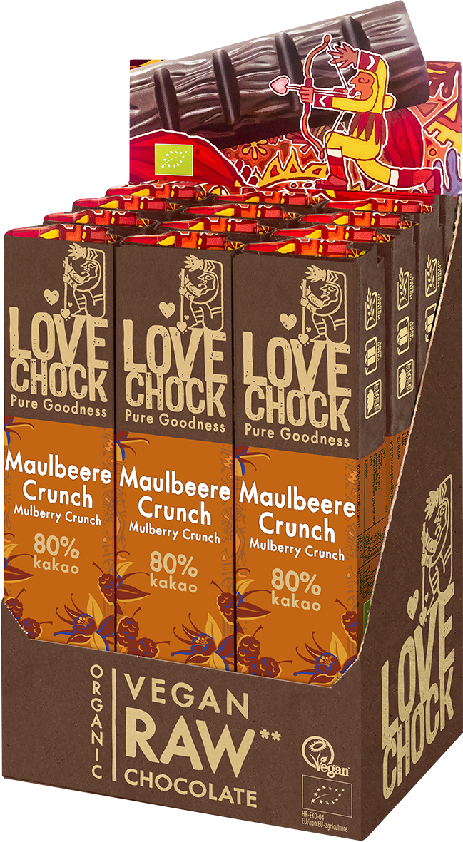 Lovechock Maulbeere-Crunch 81% Kakao 40 g