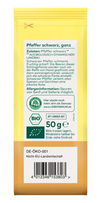 Pfeffer  schwarz, ganz  demeter 50 g