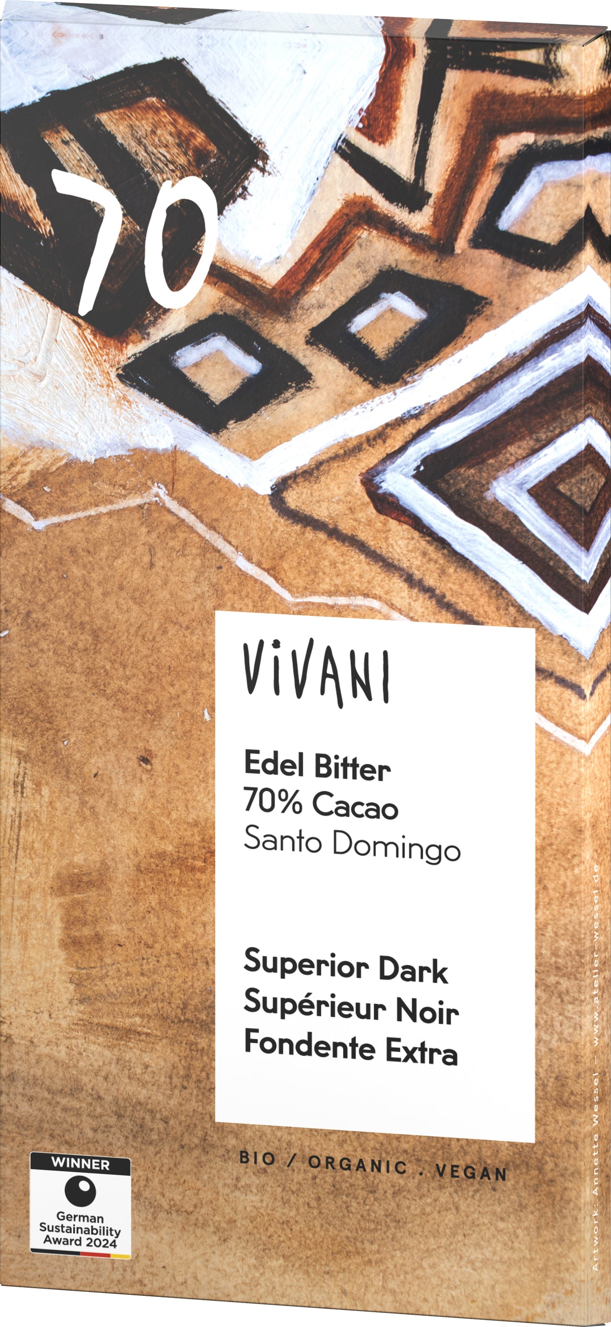 Edel Bitter Schokolade 70% Cacao Santo Domingo 80 g