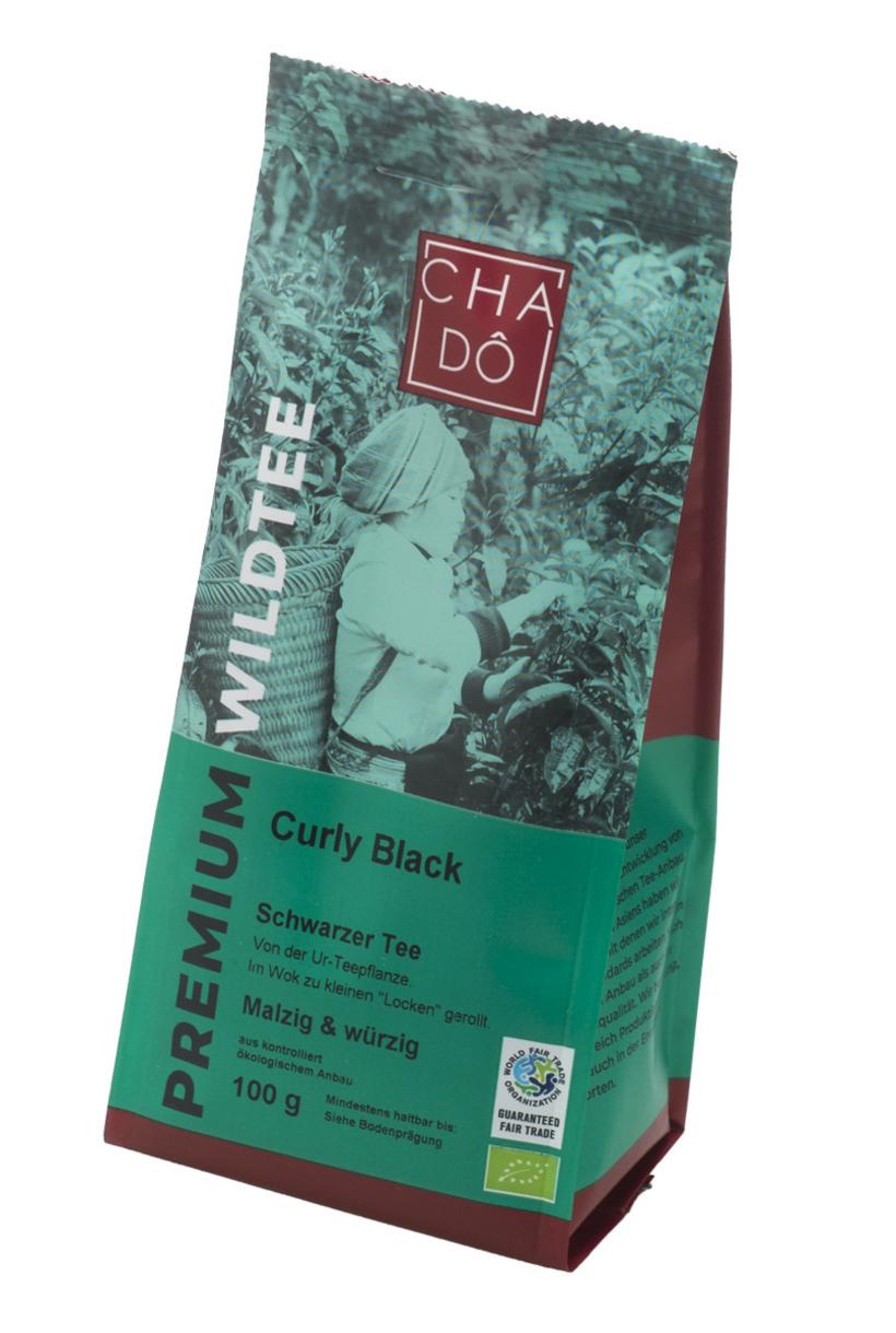 Laothang Curly Schwarzer Wildtee WFTO 100 g