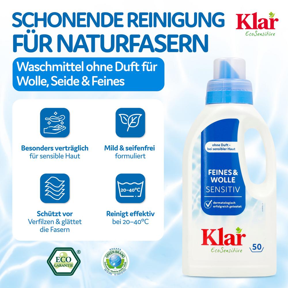 Feines & Wolle Flüssigwaschmittel 50 Waschgänge 500 ml