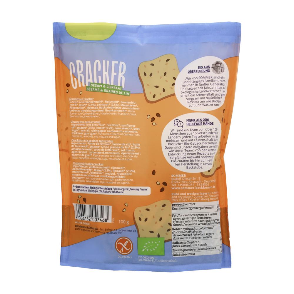 Cracker Sesam & Leinsaat glutenfrei 100 g