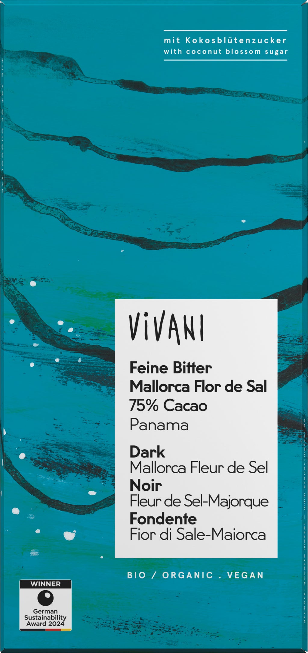 Feine Bitter Mallorca Flor de Sal 75% Cacao Panama 80 g