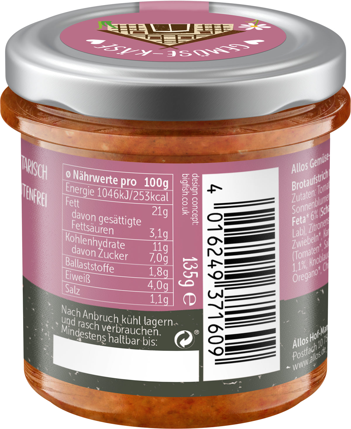 Aufstrich Tomate-Olive-Feta 135 g