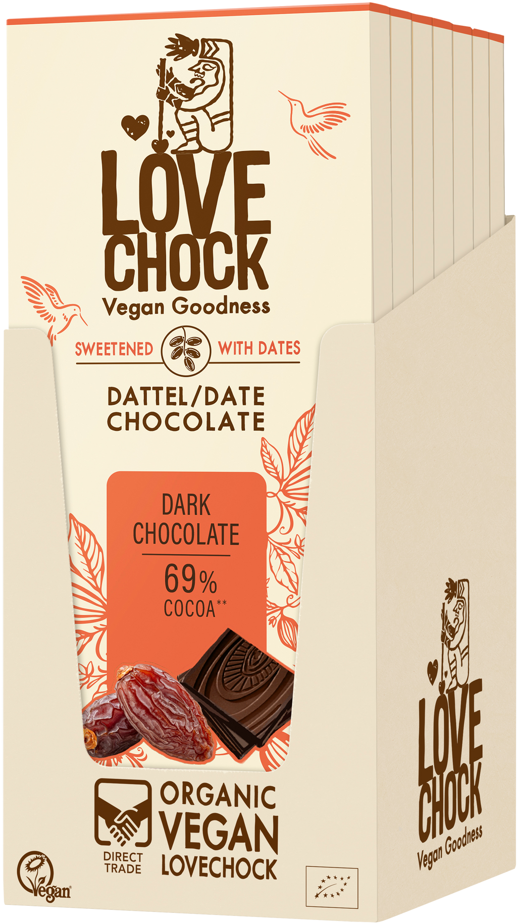 Dark Chocolate 69% Kakao - sweetened with dates 70 g