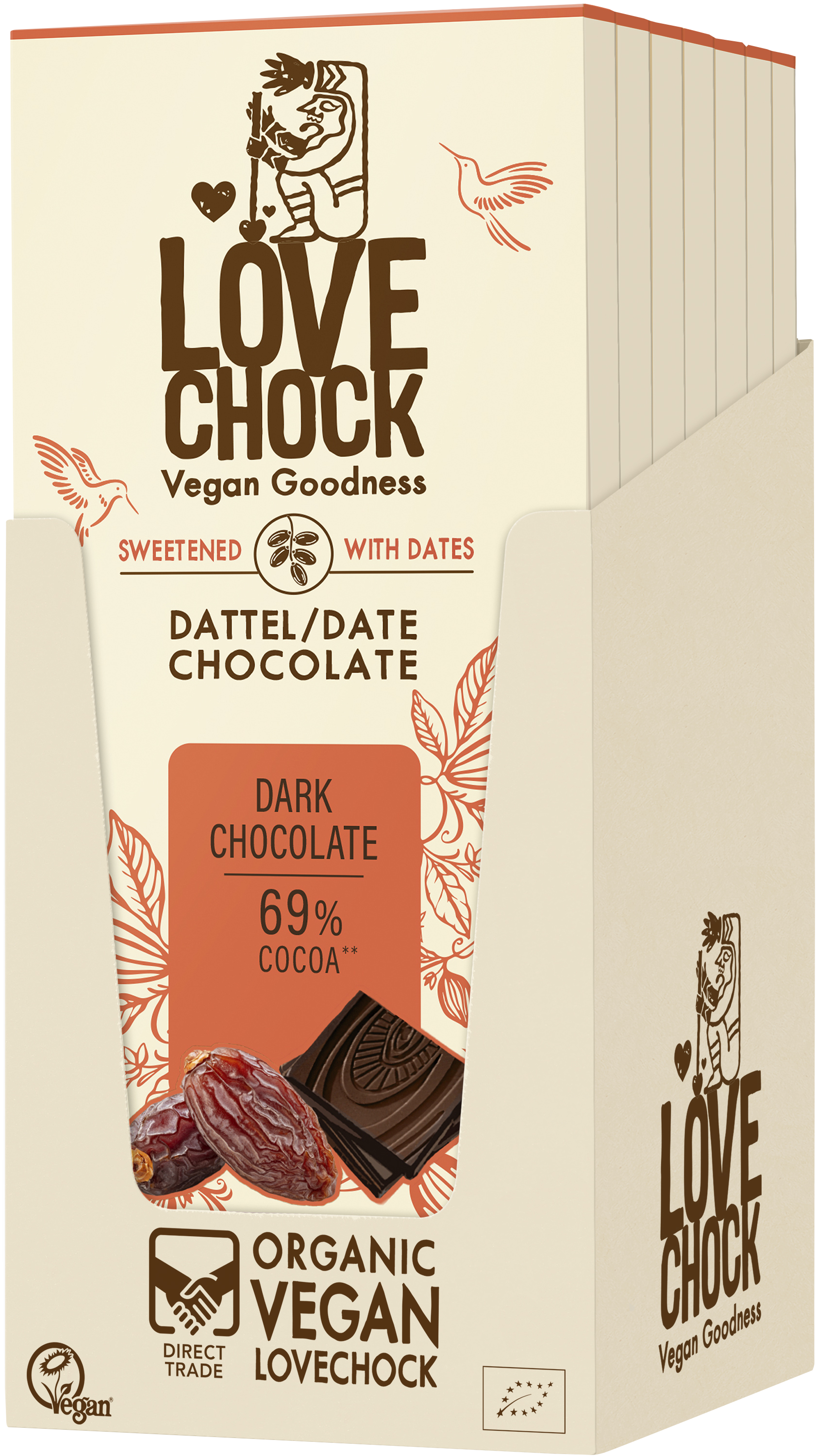 Dark Chocolate 69% Kakao - sweetened with dates 70 g