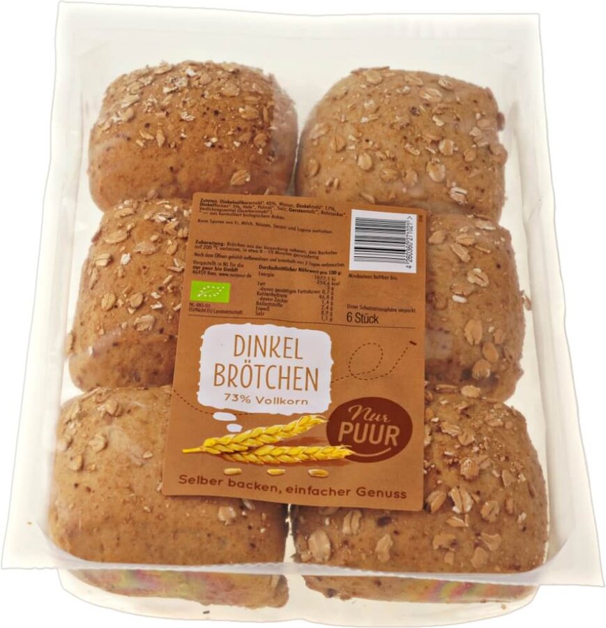 Dinkel Brötchen 73% Vollkorn 6 Stück 300 g