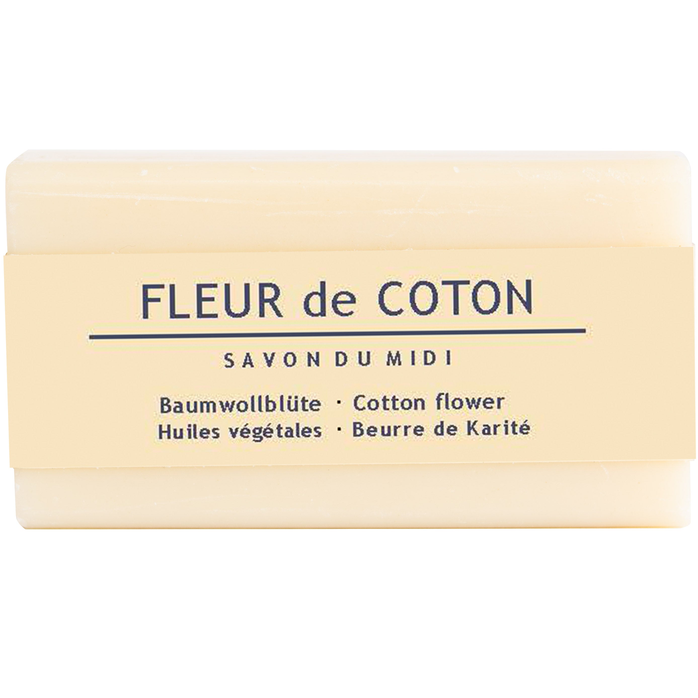 Seife mit Karité Butter Fleur de coton Baumwollblü 100 g