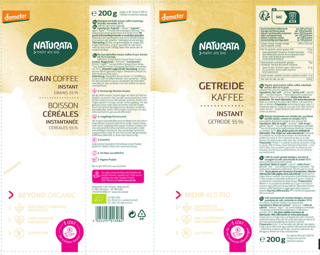 Getreidekaffee Instant NFP demeter 200 g