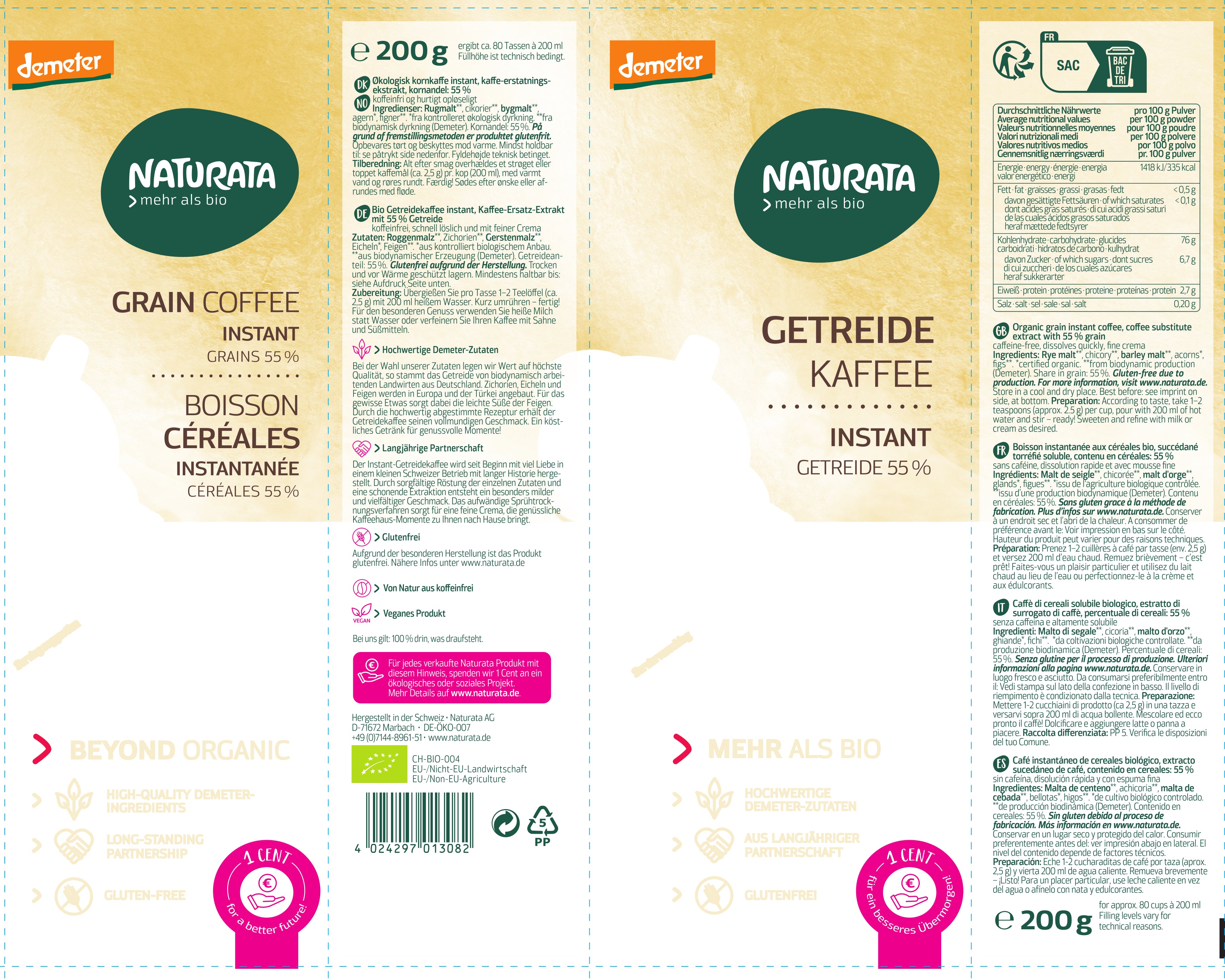 Getreidekaffee Instant NFP demeter 200 g