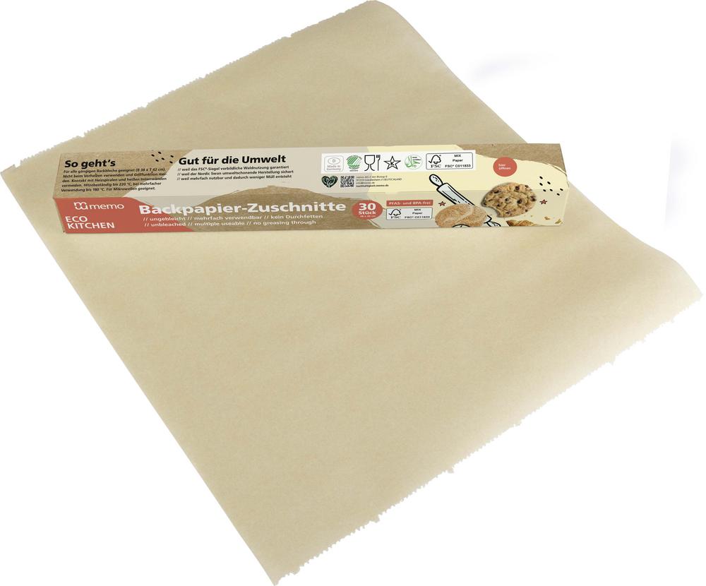Backpapier-Zuschnitte ungebleicht PFAS-frei + BPA-frei 30x42cm 30 Bögen 1 Stk