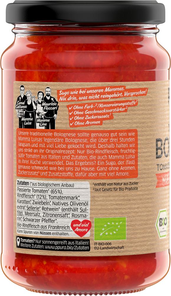 Sugo traditionelle Bolognese mit Rindfleisch 340 g