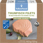 Thunfisch Filets in Olivenöl extra  von Hand geang 160 g
