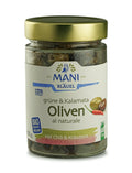 Grüne & Kalamata Oliven al naturale mit Chili & Kr 205 g