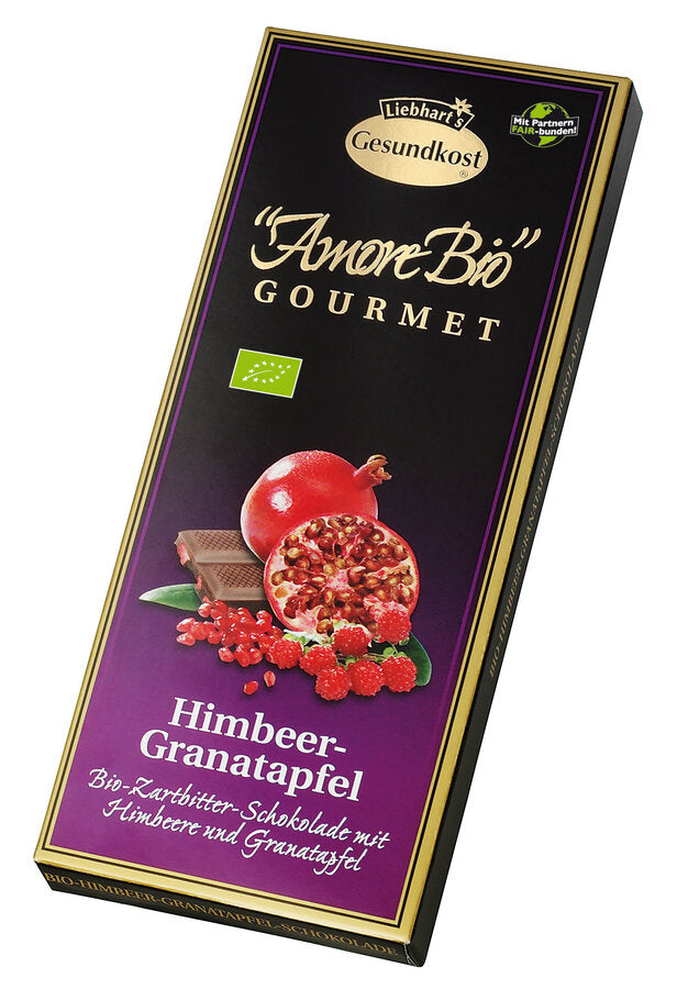 Himbeer-Granatapfel Zartbitter-Schokolade 100 g