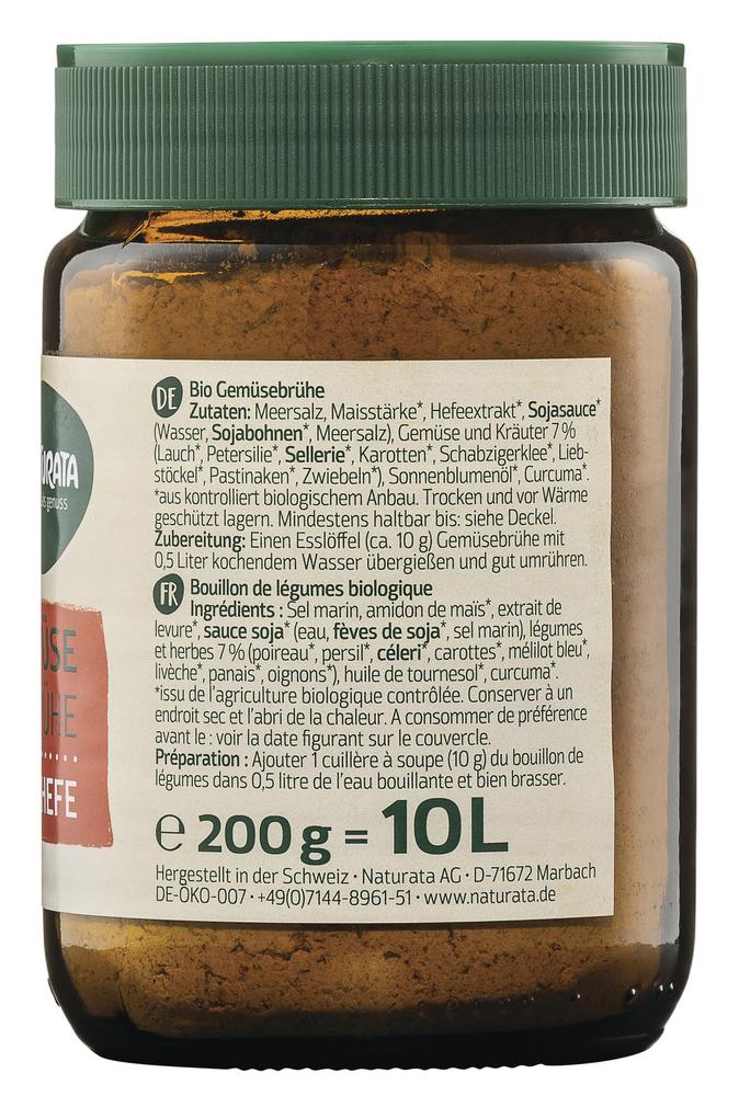 Gemüsebrühe mit Bio-Hefe Glas 200 g