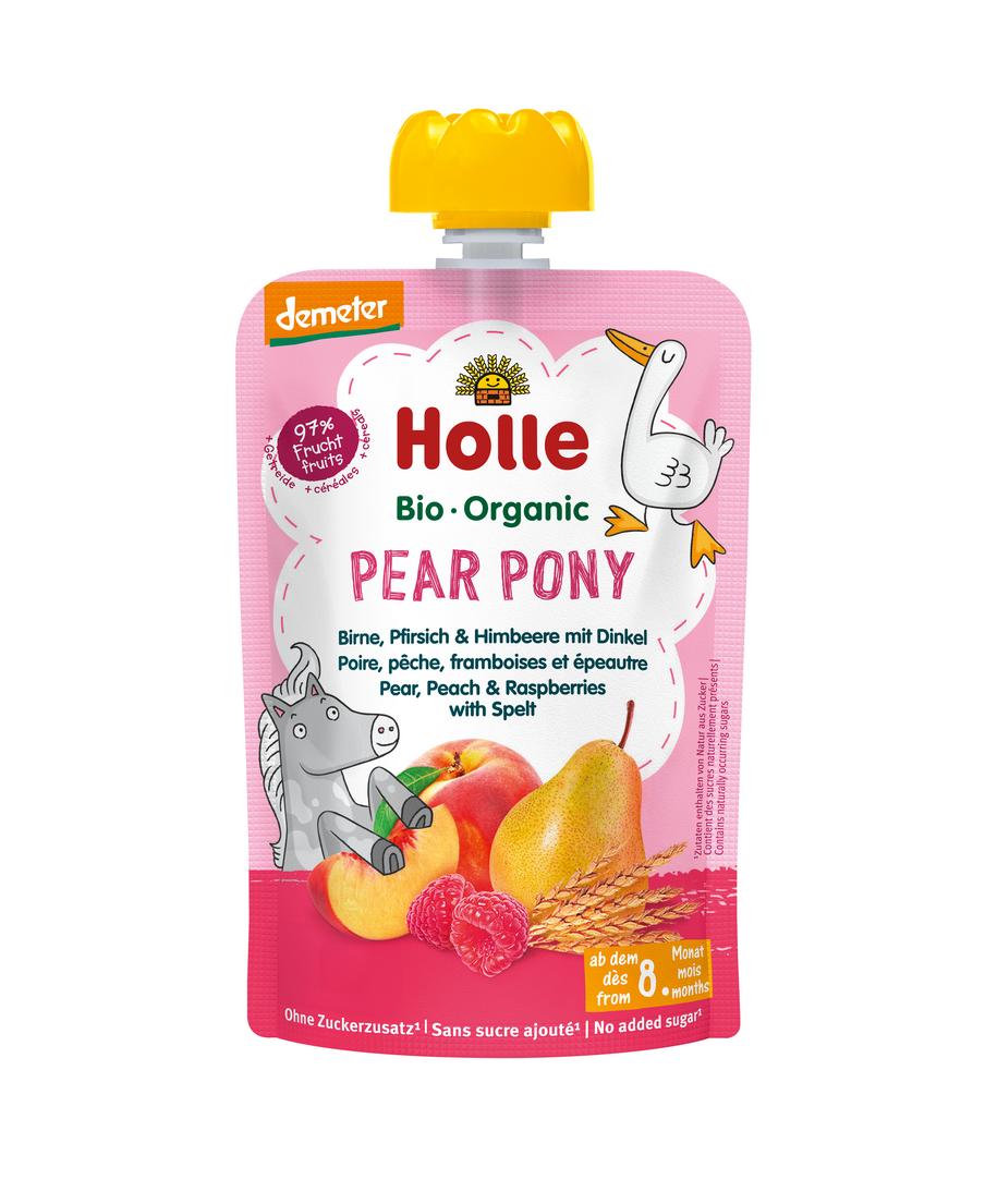 Pouchy Pear Pony demeter Birne,Pfirsich,Himb.+Dink 100 g