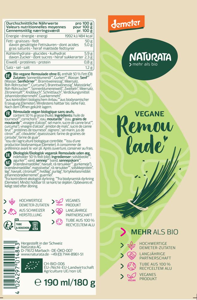 Vegane Remoulade demeter Tube 190 ml